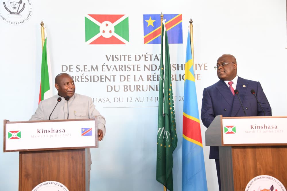 RDC-BURUNDI:President Evariste Ndayishimiye en visite de son homologue Felix Tshisekedi.