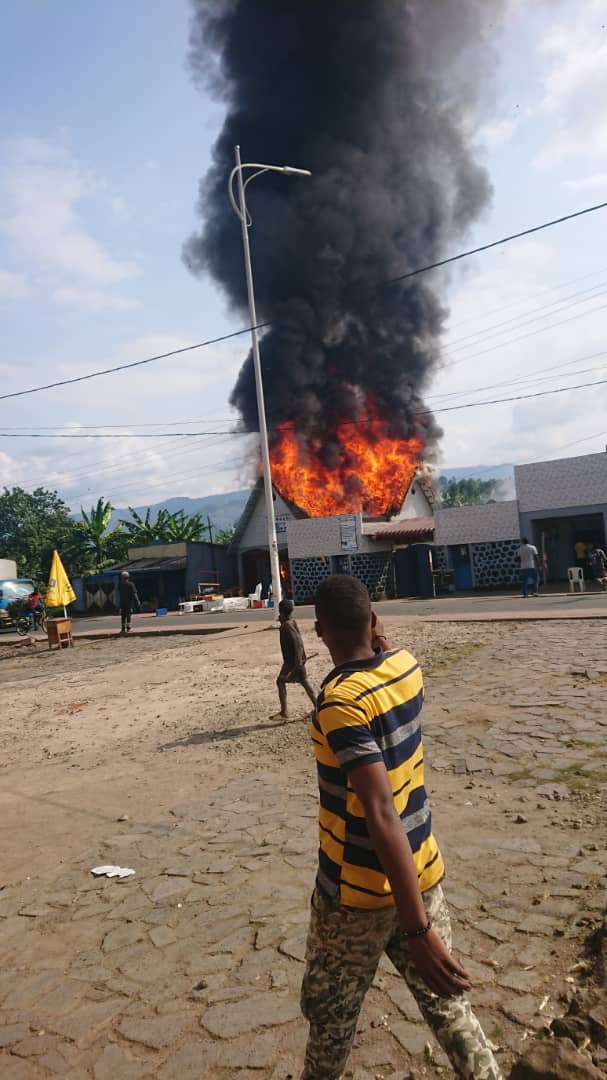 Musanze:A COMMERCIAL BUILDING SUFFERED EXTENSIVE DAMAGE DUE TO A FIRE.